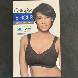 New Playtex 18 Hour Comfort Lace Bra in Black Style 4088 - Size 42C